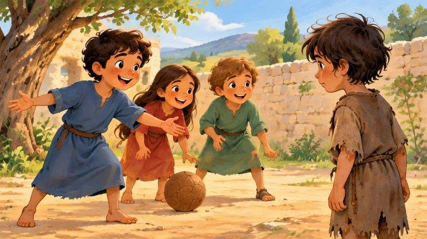 أطفال يدعون صديقًا للعب معهم